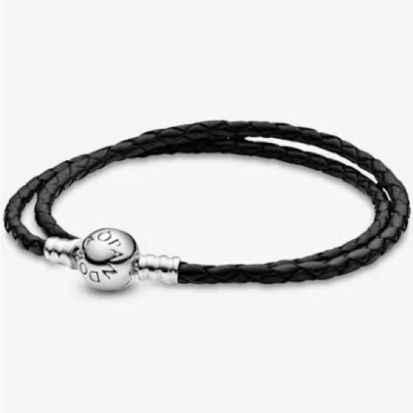 Pandora Jewelry - Pandora Moments Double Black Leather Bracelet